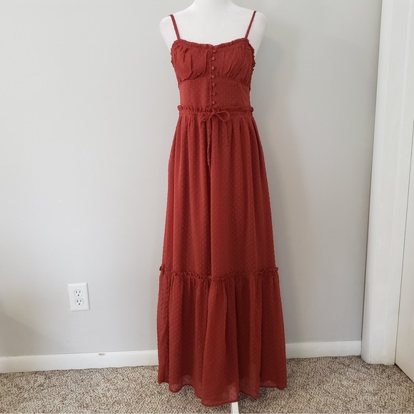Patrons of Peace Dresses & Skirts - Patrons Of Peace Milkmaid Maxi Dress SMALL Fairy Grunge Coquette Boho Concert